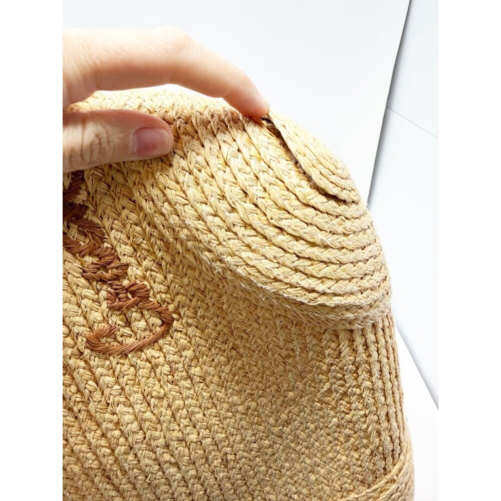 Coach Bleeker‎ Natural Straw Woven Tote Handbag Floral Detail Leather Trim Beige - Picture 3 of 5
